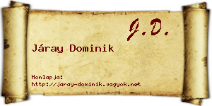 Járay Dominik névjegykártya